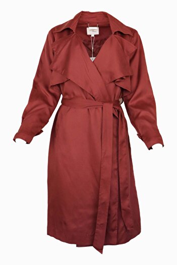 Vero Moda Trench Coat Dapple Brown - L, Brown, Lyocell 100%