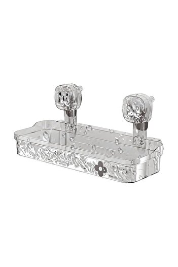 Generic Easy Install Suction Cup Storage Shelf for Bathroom and Shower - No Drilling Wall Rack with Drainag