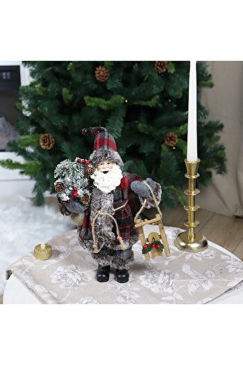 ideal STORE SANTA CHRISTMAS decoration idealSTORE, Height 28.5CM, Color Red/Brown, High Quality Material
