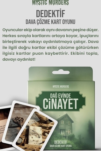 EFBUTİK Detective Card Game - Murder in the Mountain House