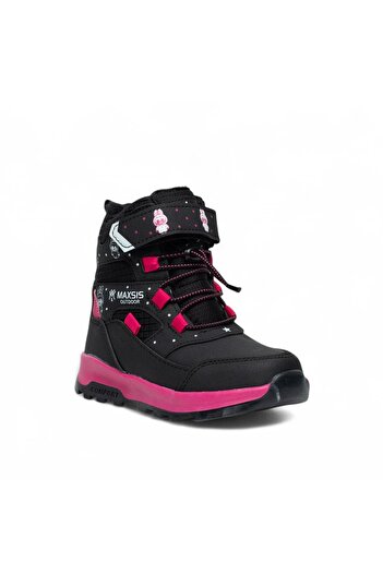 QUNDIR Girls' Fur-Lined Sturdy Non-Slip Sole Children's Boots