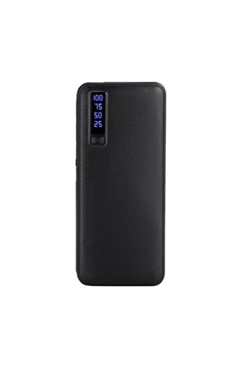 OEMN Professional external battery, 30000 mAh, Fast Charging, Powerbank eco-leather, black