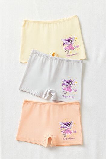 mini mia Girl's Cotton Combed Underwear Briefs 3-Piece Set