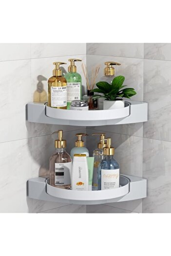 Generic X spring Corner Shower Caddy, Waterproof Bathroom Storage Shelf with Strong Suction Cups, Multi-Lay