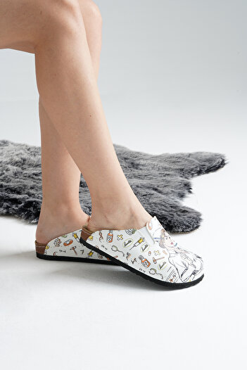DOGİYE 6292 Nurse Printed Sabo Slippers
