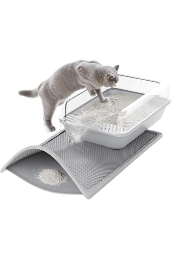 CONLUN Cat litter mat 61x38 cm, double layer waterproof, for sand retention, non-slip and