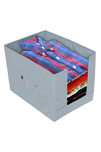 Generic Kuber Industries Non Woven Shirt Stacker/Shirt Organizer Wardrobe Organizer (Grey)-KUBMART2868