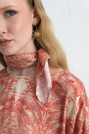 Gusto Anka Collection Patterned Scarf - Pink