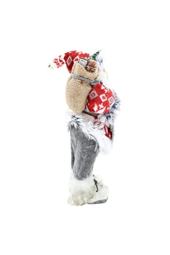ideal STORE idealSTORE SANTA CHRISTMAS Decoration, Height 30CM, Red/White/Gray Color, Quality Textile Fabric