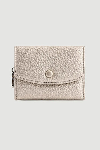 Gusto Zipper Detailed Mini Wallet - Gray