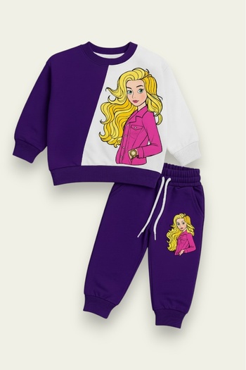My Kids Wear Girls' Long Sleeve Sweatshirt and Bottom Set 12205