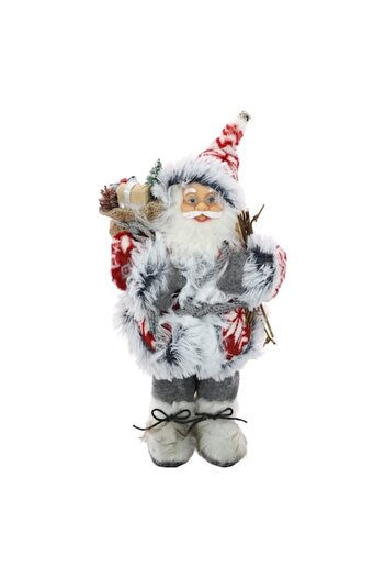 ideal STORE idealSTORE SANTA CHRISTMAS Decoration, Height 30CM, Red/White/Gray Color, Quality Textile Fabric