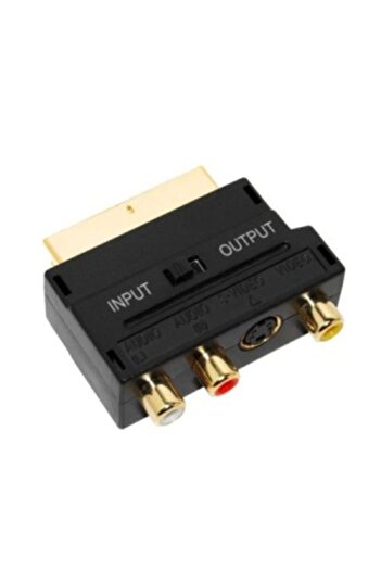 KATHODE GOLD SCART adapter - 3 GOLD RCA + S-VHS, In-Out switch