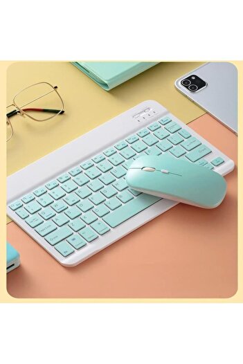 OEM Set tastatură și mouse Bluetooth ultra-subțiri, 800/1200/1600 DPI, alb-verde, dimensiuni 24, 7x15c