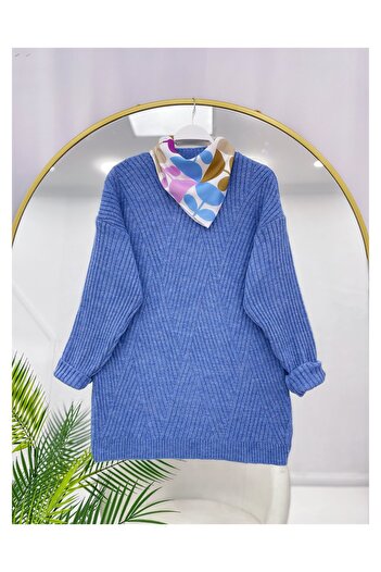 YEDİLALE Cross Striped Knit Tunic