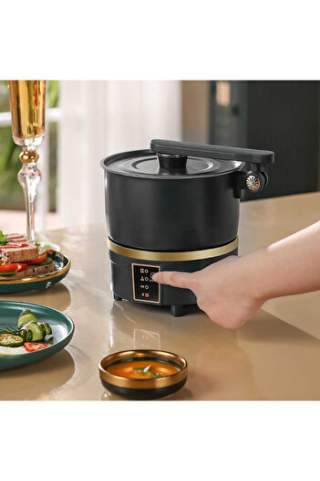 Generic Multifunctional Electric Cooker 2-in-1 Hot Pot & Frying Pan 2L – 750W (Black)