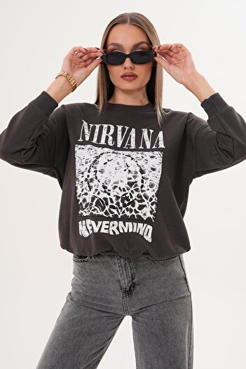ŞİMAL Women's Printed Three Thread Sweatshirt 255325 -