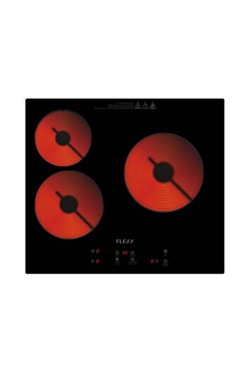 flexy Infrared Ceramic Cooktop 3 Burners - 3x 2000W Power, Overheat Protection, Safe and Radiation-F