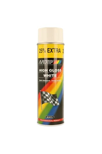 Motip Motip Glossy Spray Paint, White, 500ml