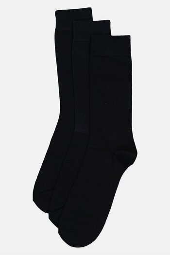 London Fog Men 3 Pairs Plain Terry Socks, Navy