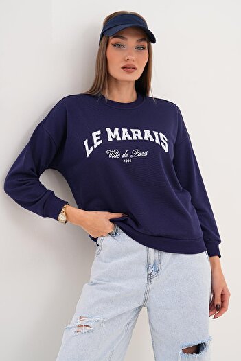 ŞİMAL Women's Printed Three Thread Sweatshirt 255324 -