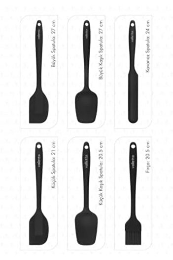 STOREMAX Drongo Durable Fireproof Non-Stick Silicone Spatula Set 6 Pieces Black 1088605