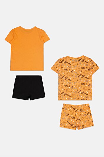 Sinsay Kids Boy 4 Pieces Graphic Print T-Shirt And Short Pyjama Set, Multicolor
