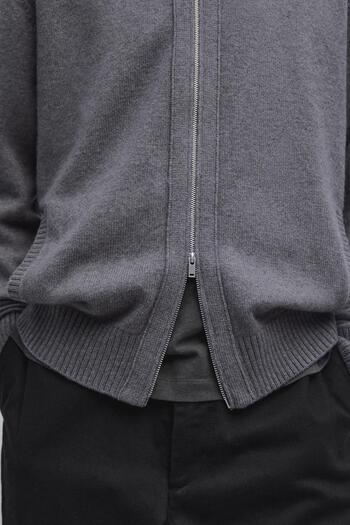Massimo Dutti Fermuarlı yün karışımlı hırka