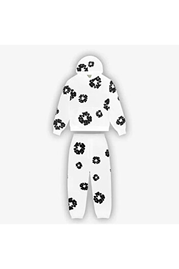 DYENOTE Printed Sweatshirt Tracksuit Bottom Top Set Hooded