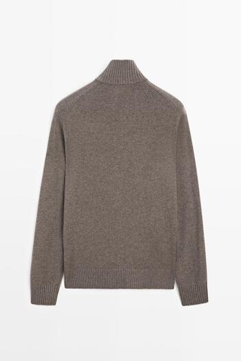 Massimo Dutti Fermuarlı yün karışımlı hırka