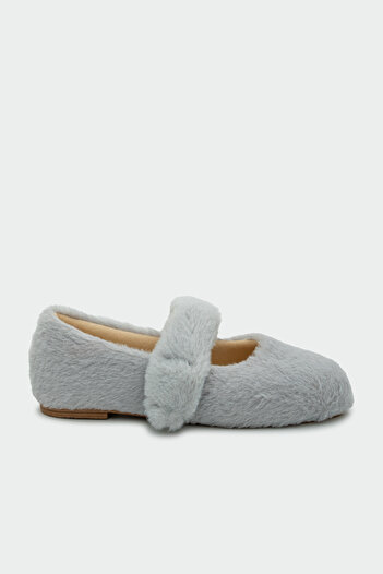 LAMİNTA Yummy Gray Plush Soft Women's Home Slippers