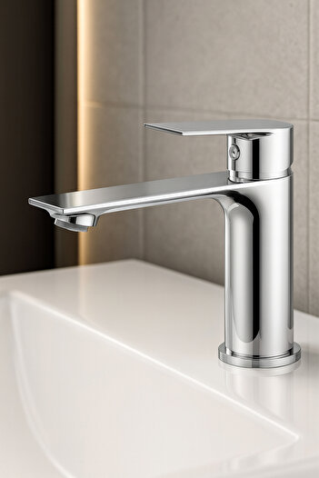 KUSTAR Luxury Chrome Fixed Open-Close Short Sink Faucet – Water-Saving, Durable, Modern Design