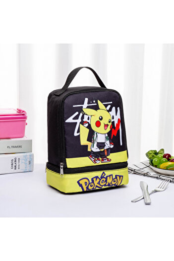 Choice Pikachu-F Pikachu Insulated Lunch Bag, Portable Lunch Box Storage Bag, Foldable Insulated Cooler Han