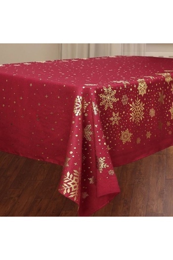 OEM Christmas decorative tablecloth, size 240 x 140 cm, Golden Flakes