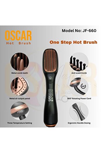 Generic Oscar Hot Air Brush for Hair Styling with Metal Comb Teeth & Ionic Technology