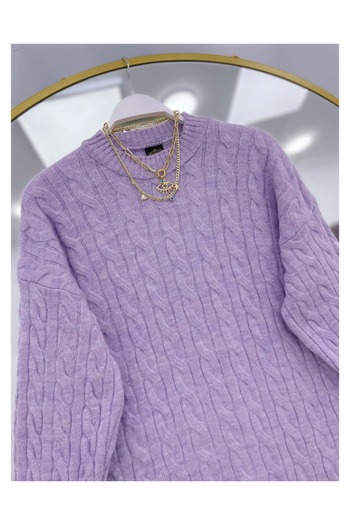 YEDİLALE Hair Braided Soft Zero Neck Tricot Clothing Sweater