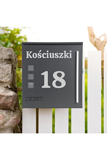 Other Skrzynka pocztowa na listy Miluz antracyt z napisami