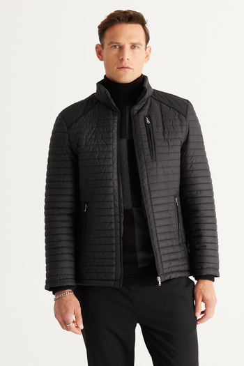 AC&Co / Altınyıldız Classics Black1 Standard Fit Stand Collar Coat