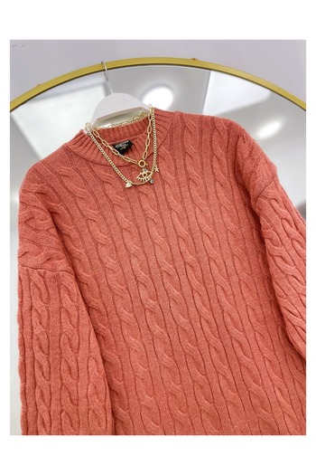 YEDİLALE Hair Braided Soft Zero Neck Tricot Clothing Sweater
