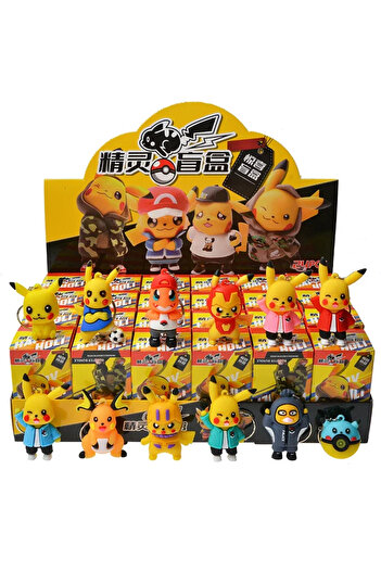 Miniso 1Box(24Pcs) 24 pcs Pokemon Pikachu Hero Duel Blind Box Car Pendant, Superman Auto Interior Accessori