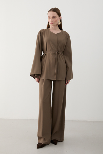 Laluvia Mink Drawstring Kimono Set - 8864