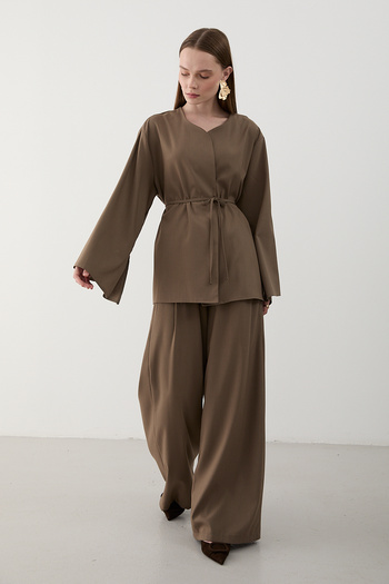 Laluvia Mink Drawstring Kimono Set - 8864
