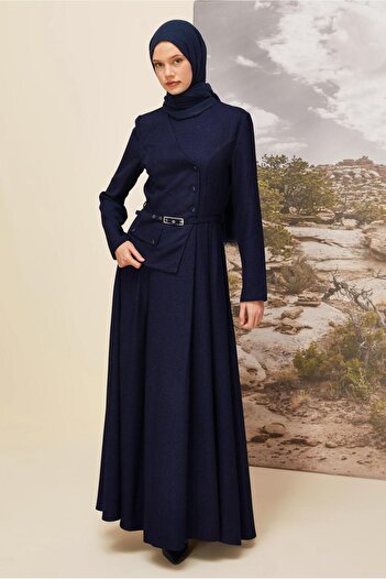 Alvina CEKET GÖRÜNÜMLÜ KEMERLİ ELBİSE 45988