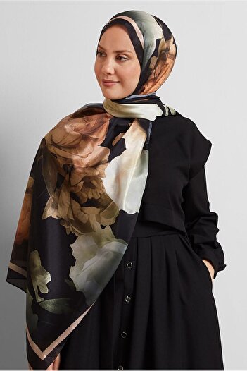 Alvina Flower Patterned Voile Shal 8575