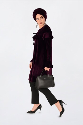 Alvina Velvet Tunic with Shoulder Volanes 4789