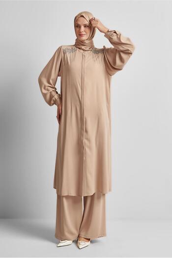 Alvina Stone Detail Pants Suit 45455
