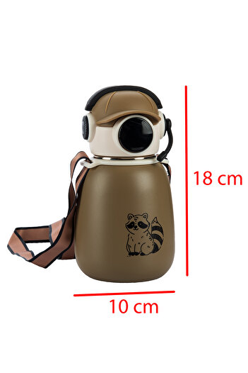 Emofom Gamer Thermos Flask 500 ml Stainless Steel Water Bottle with Straw (Ages 5 and Above) Children's Water Bottle 10 X 18 cm