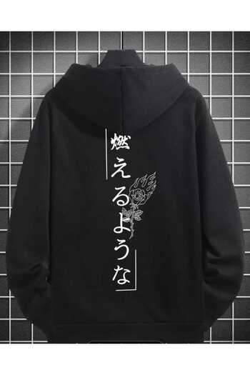 ORVIO Group Flaming Rose Design Luxury Men's Hoodie