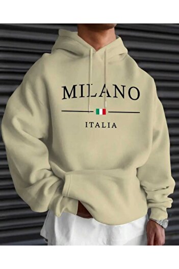 ORVIO Group Men's Luxury Sweatshirt – Simple Design, with the Words “Milano Italia” Written on It.