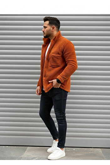 İnsane Minds Unisex Regular Fit Τσέπη Λεπτομερές Χοντρό Λούτρινο Μπουφάν